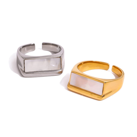 Estes White mother of pearl rings