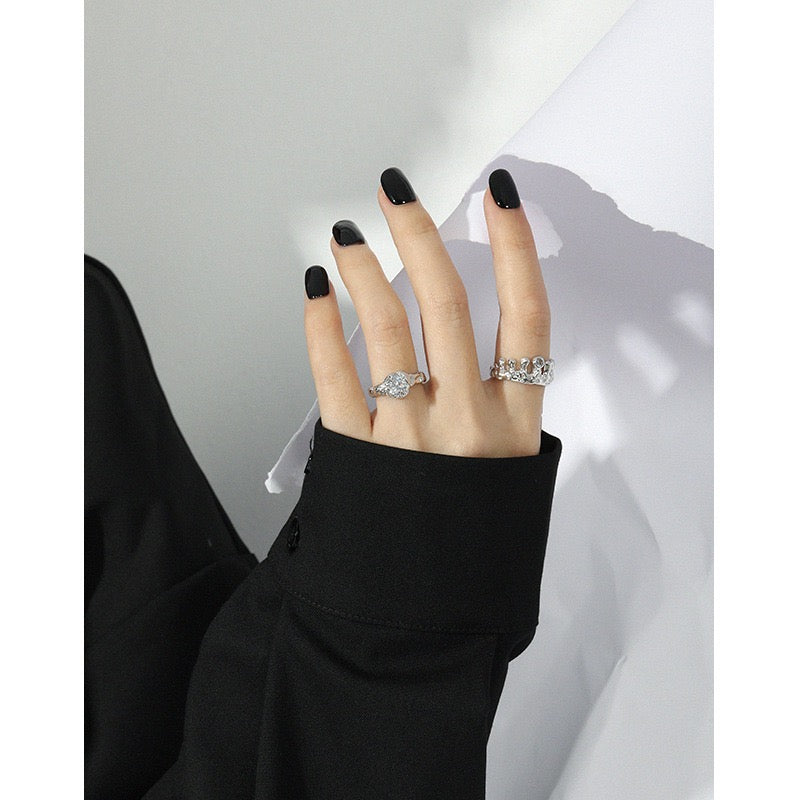 Round rock sterling silver ring