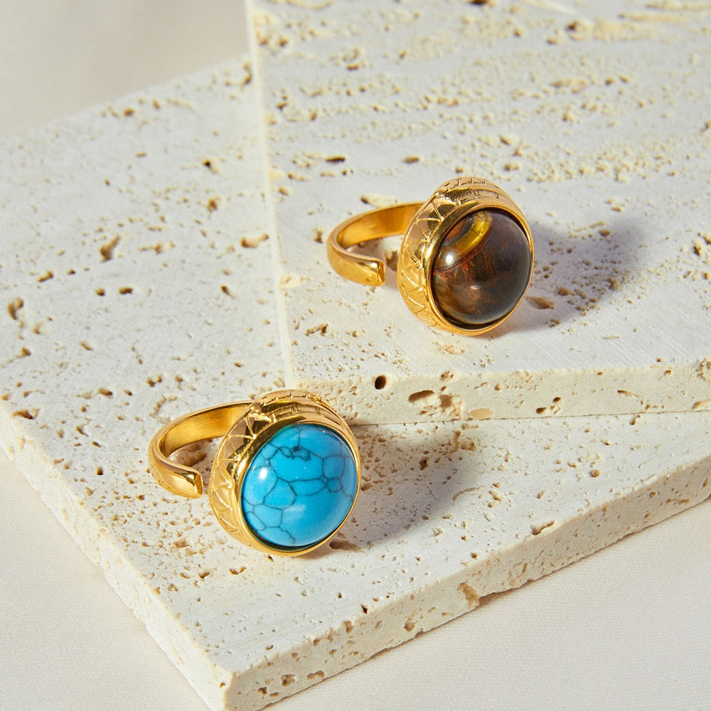 Natural stone rings