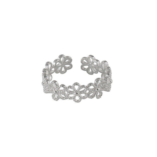Harry Hallow flower Silver ring