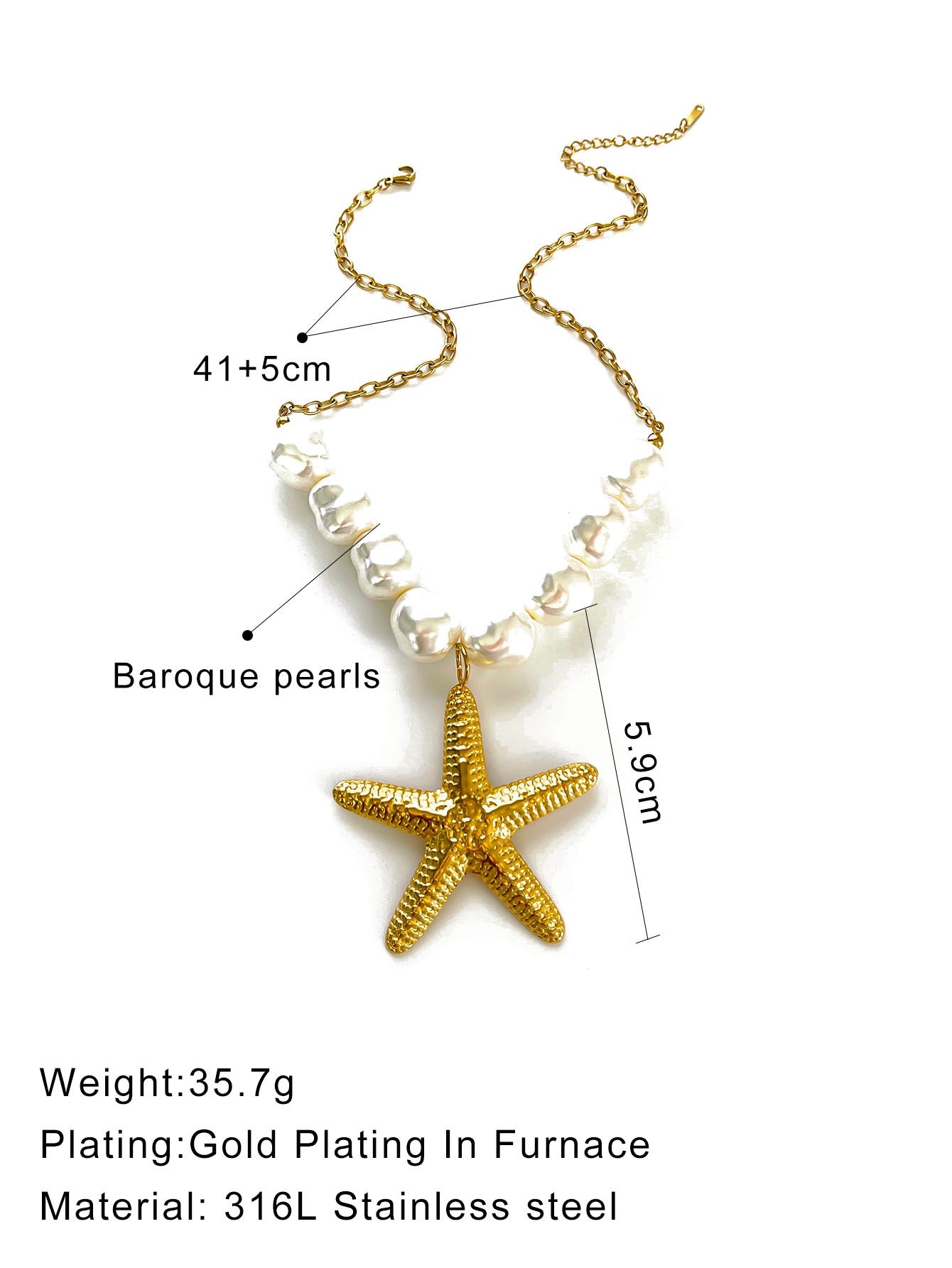 Big statement starfish necklace