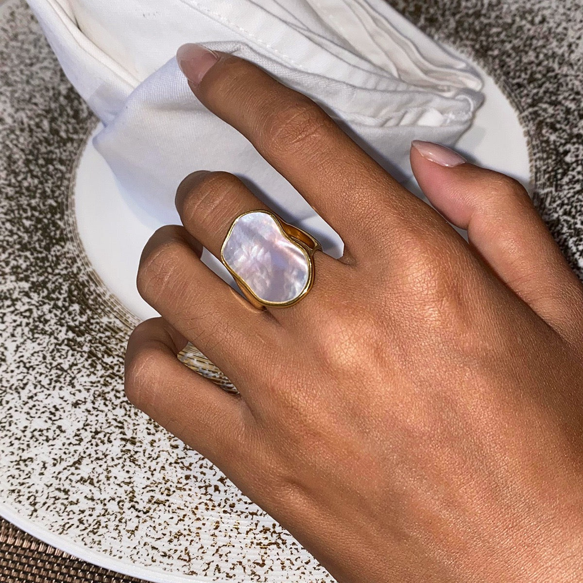 Watts Big mother of pearl rings