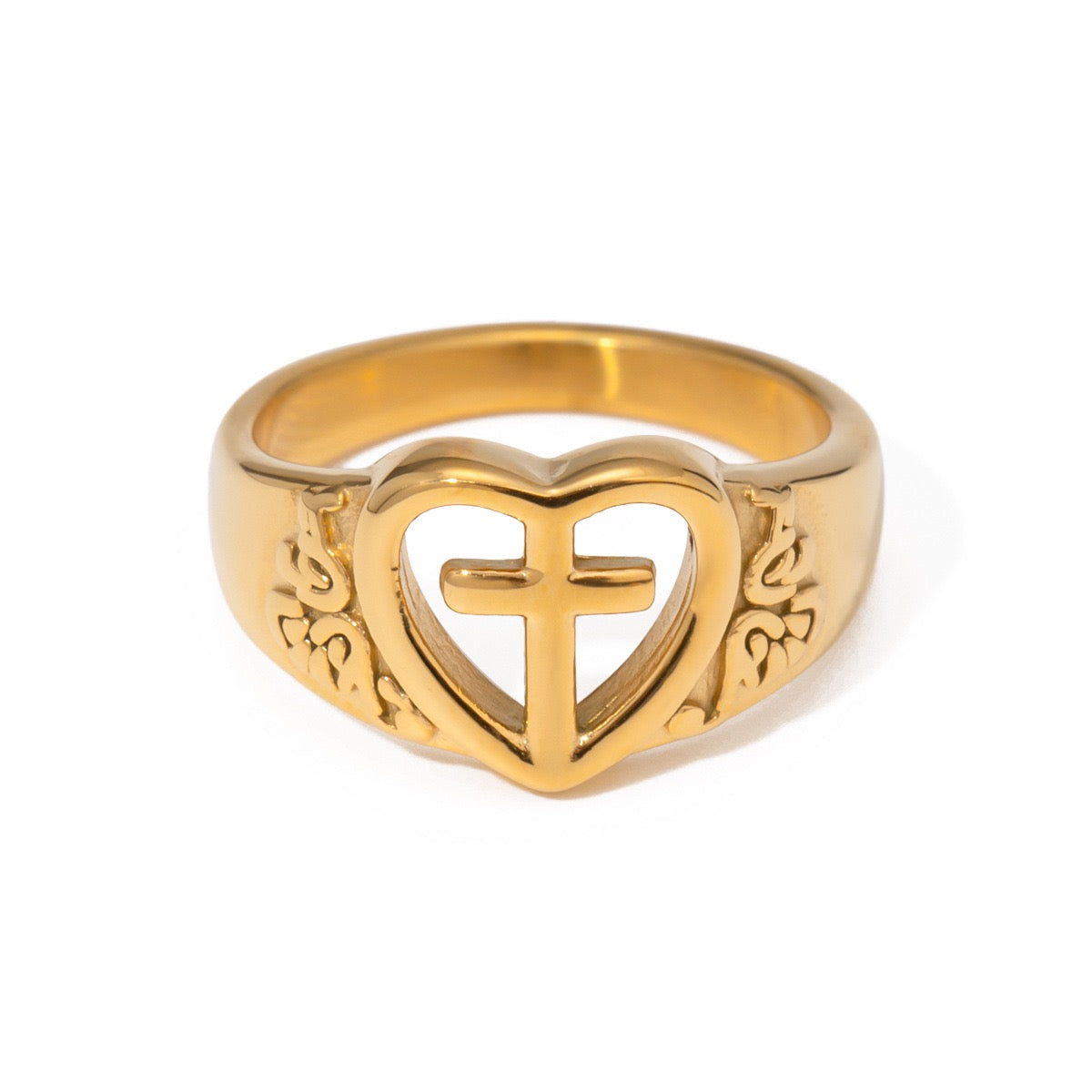 Boise Cross heart rings