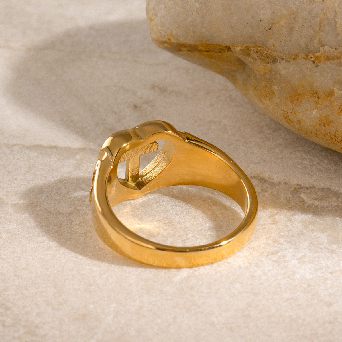 Boise Cross heart rings