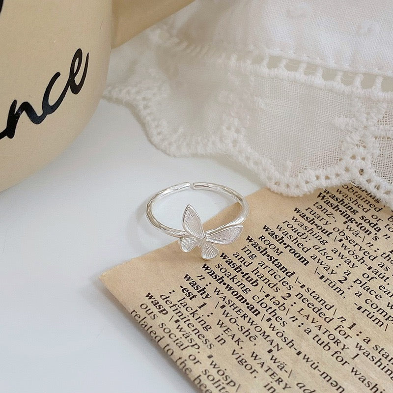 Cassie Silver butterfly ring