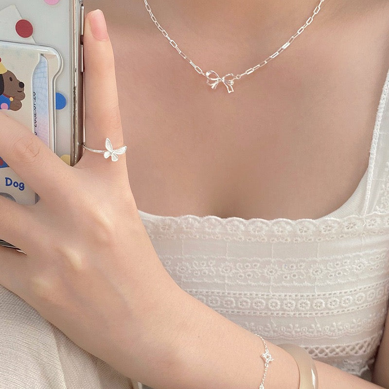 Cassie Silver butterfly ring