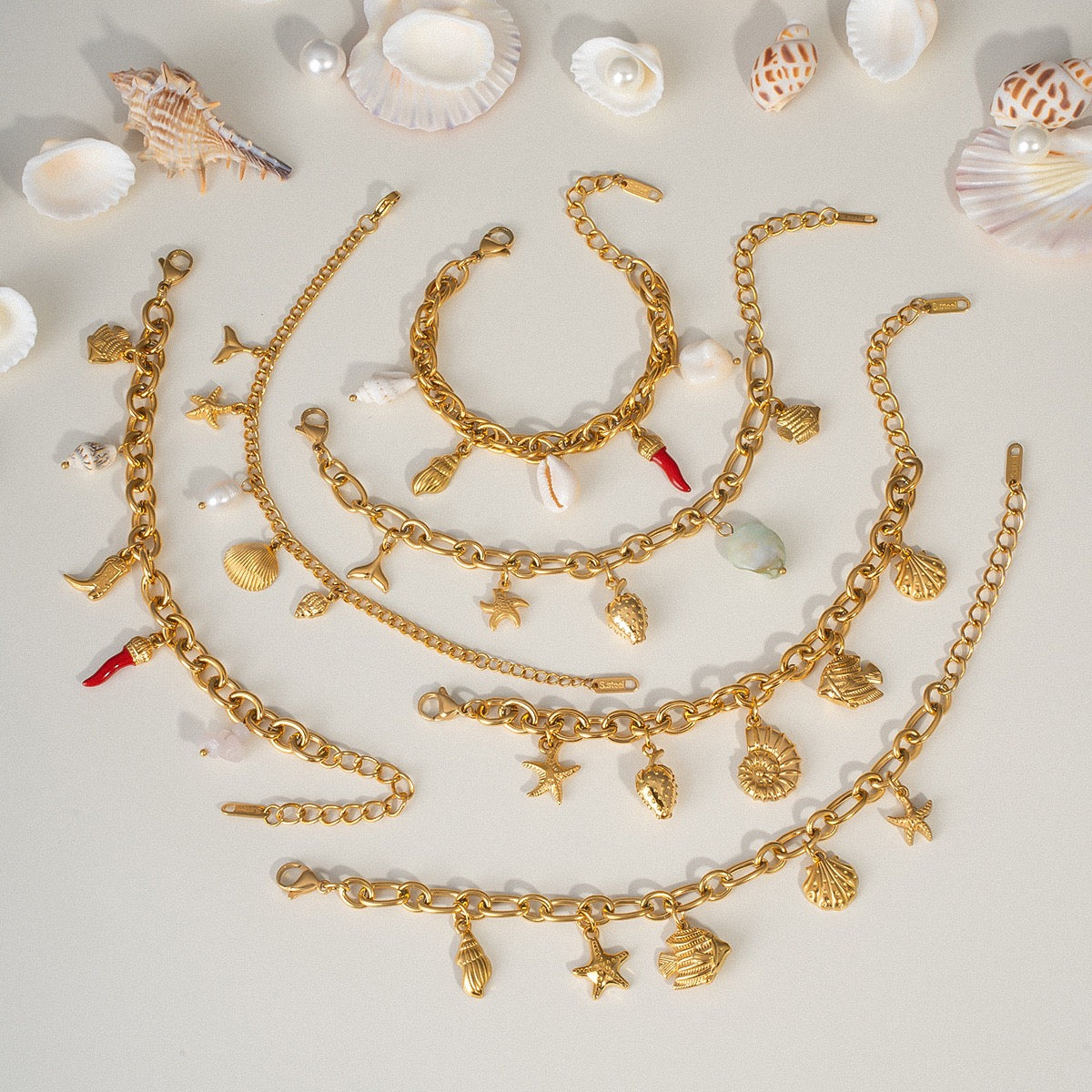 Ocean charm bracelets