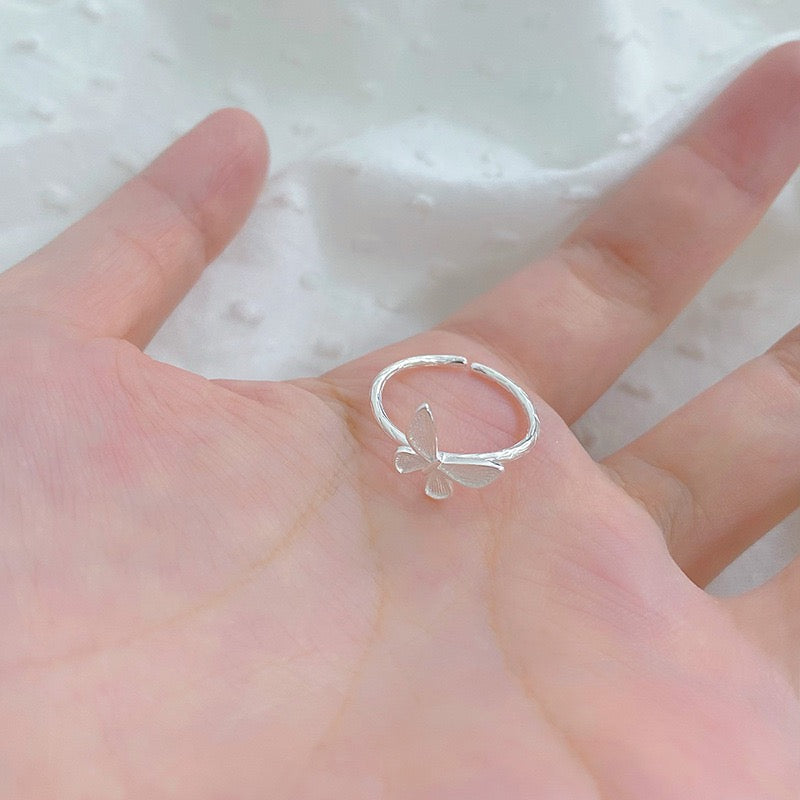 Cassie Silver butterfly ring