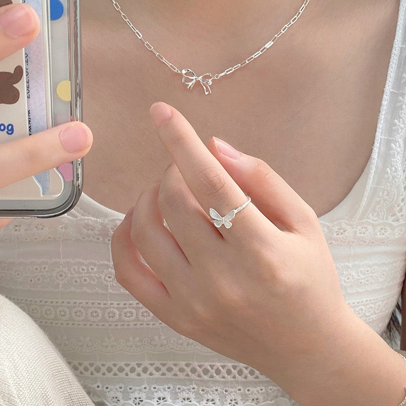 Cassie Silver butterfly ring