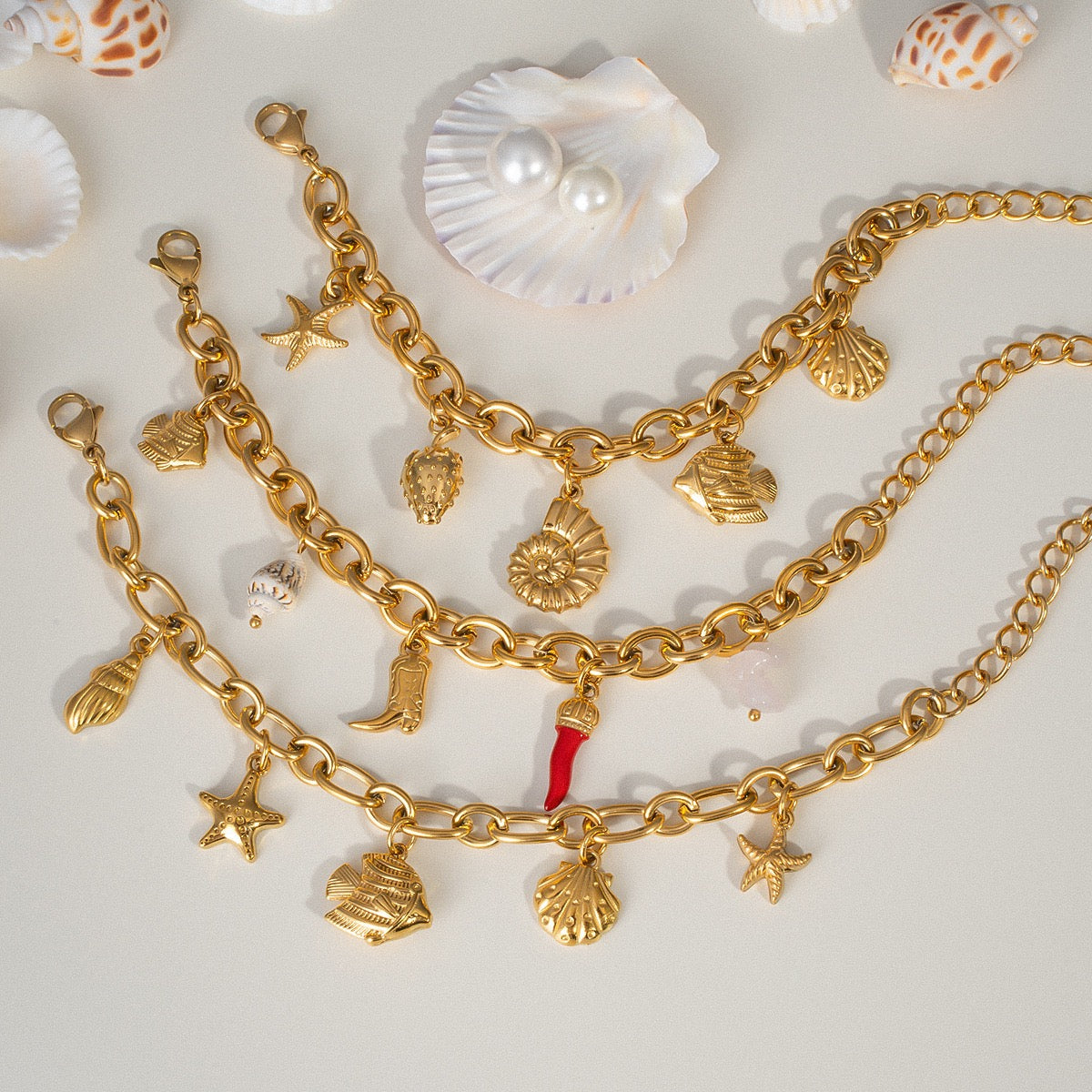 Ocean charm bracelets