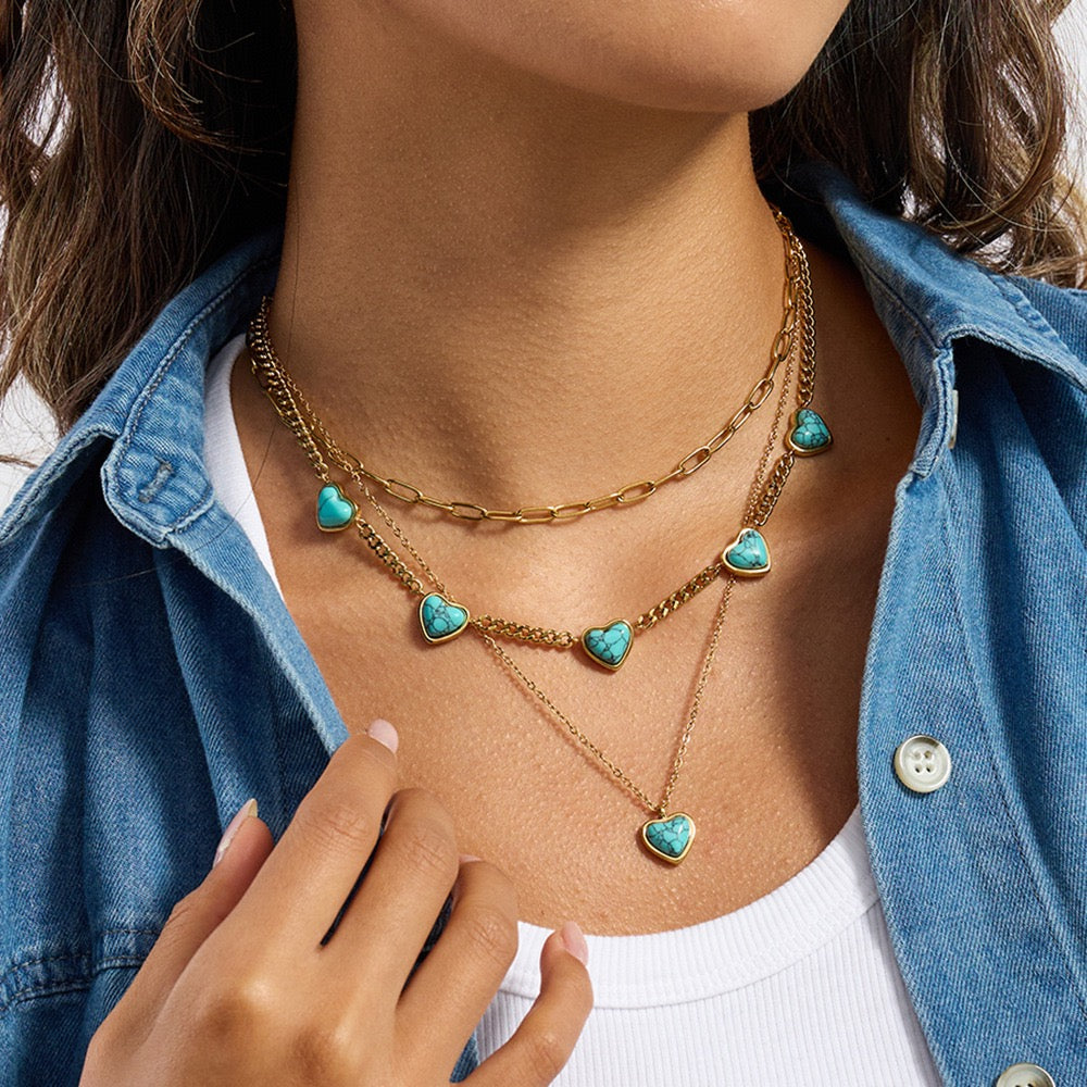 Turquoise heart set