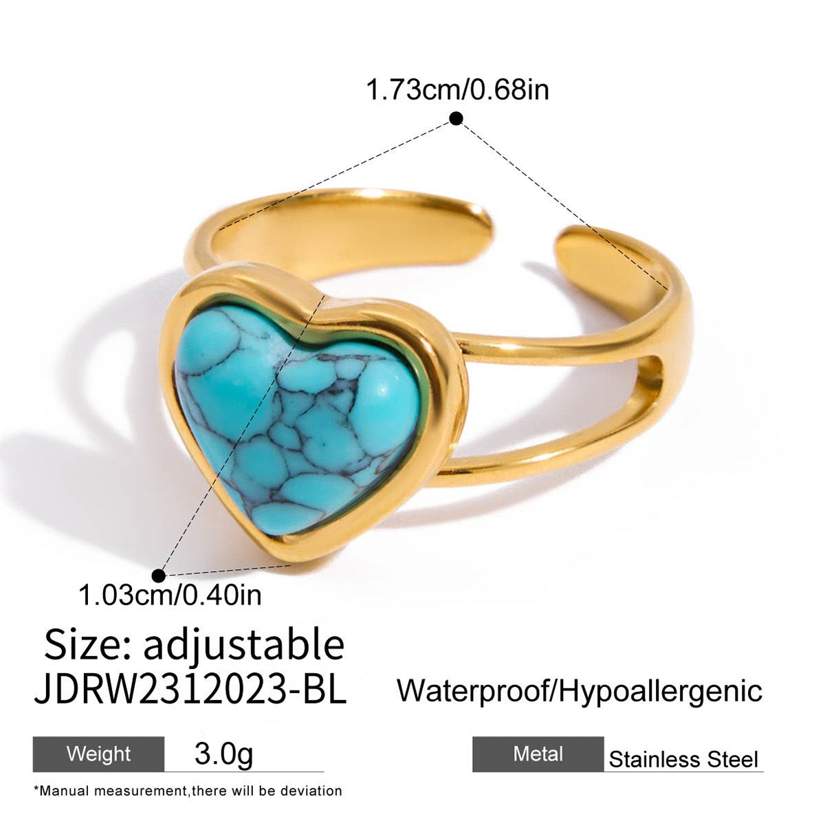 Turquoise heart set