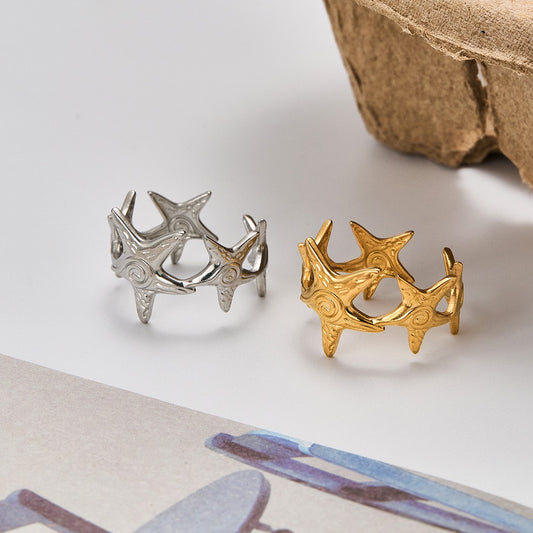 Swirl starfish ring