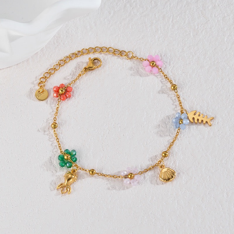 Flower fish bracelet