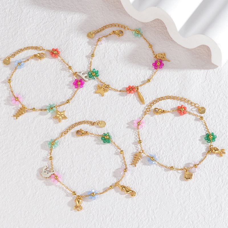 Flower fish bracelet