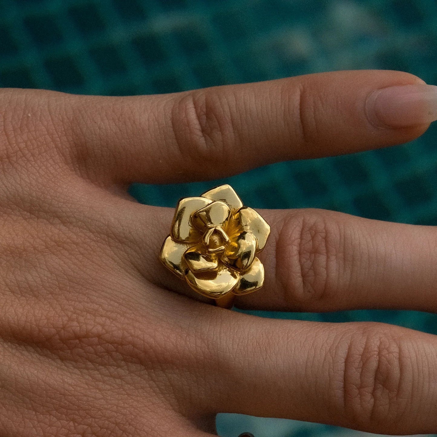 Camellia flower ring