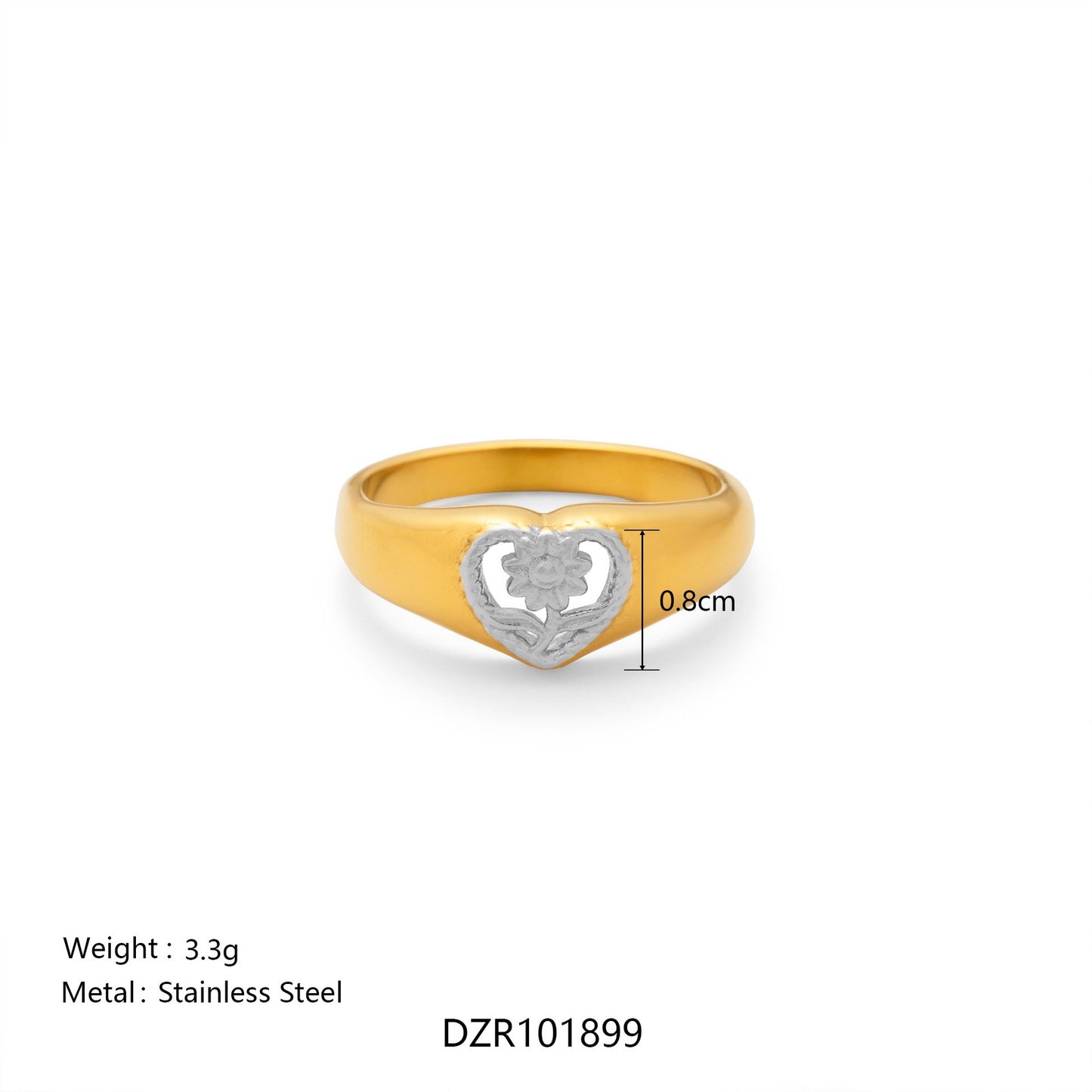 Two tones statement rings