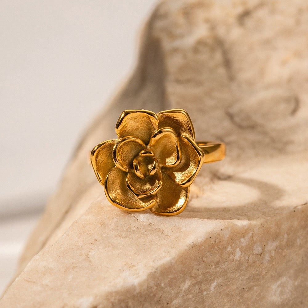 Camellia flower ring