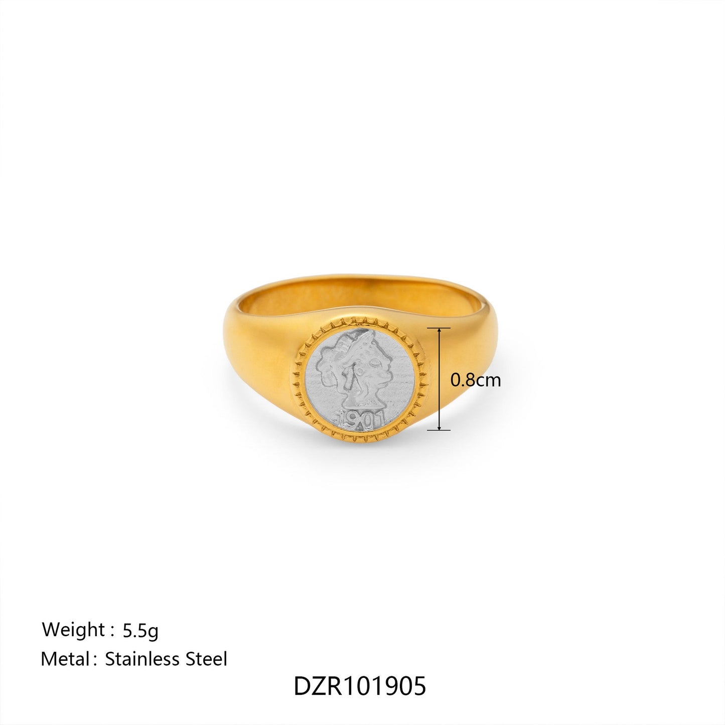 Two tones statement rings