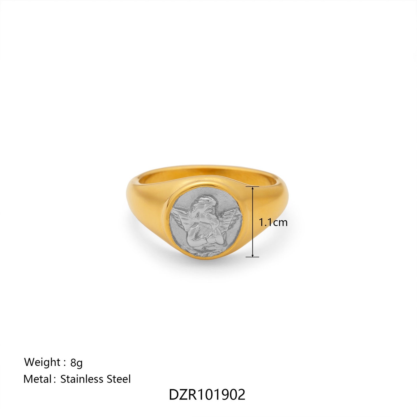 Two tones statement rings