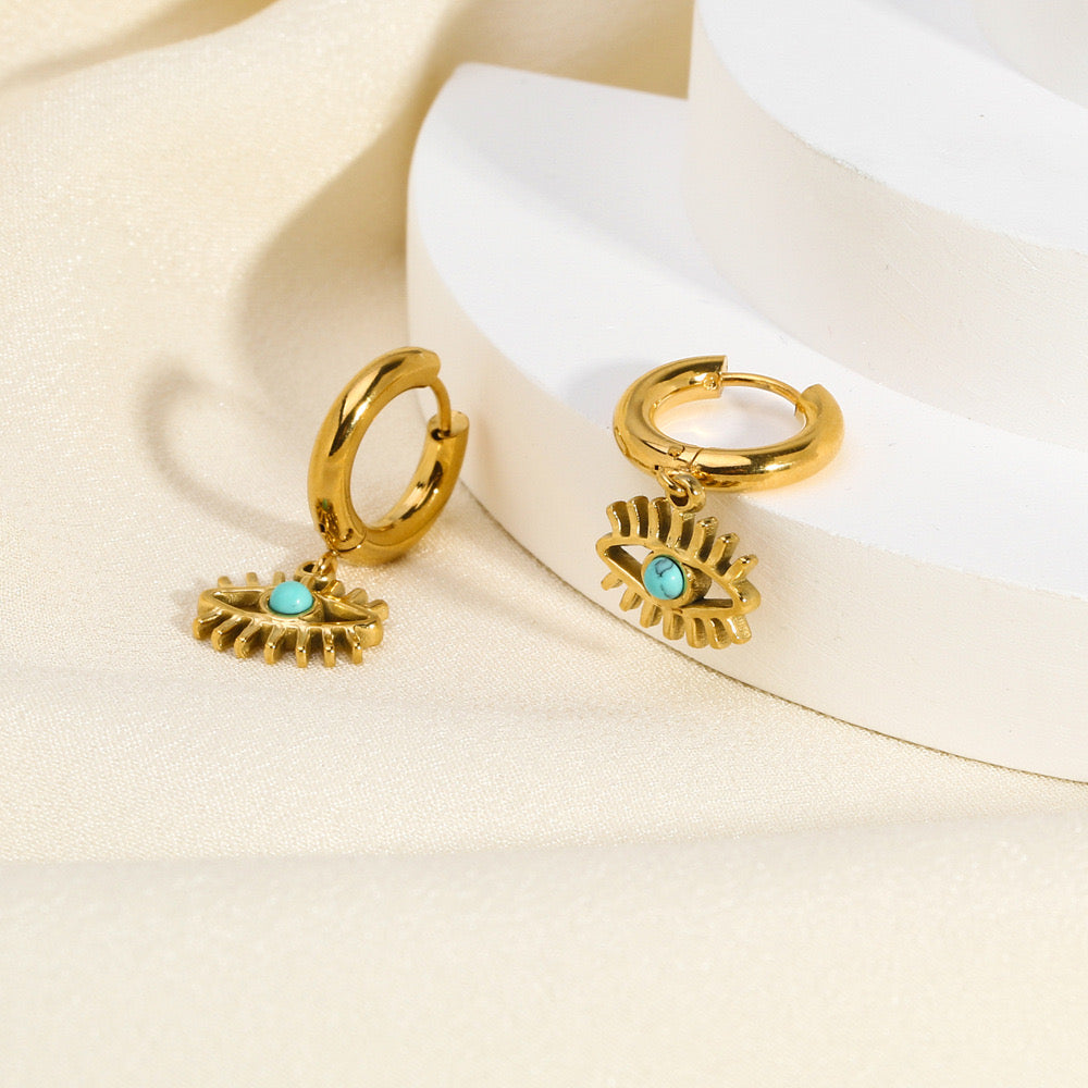 Leila Evil eye earrings