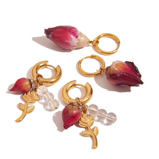 Red Rose earrings