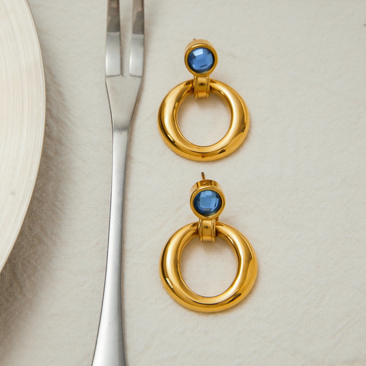Blue gate earrings