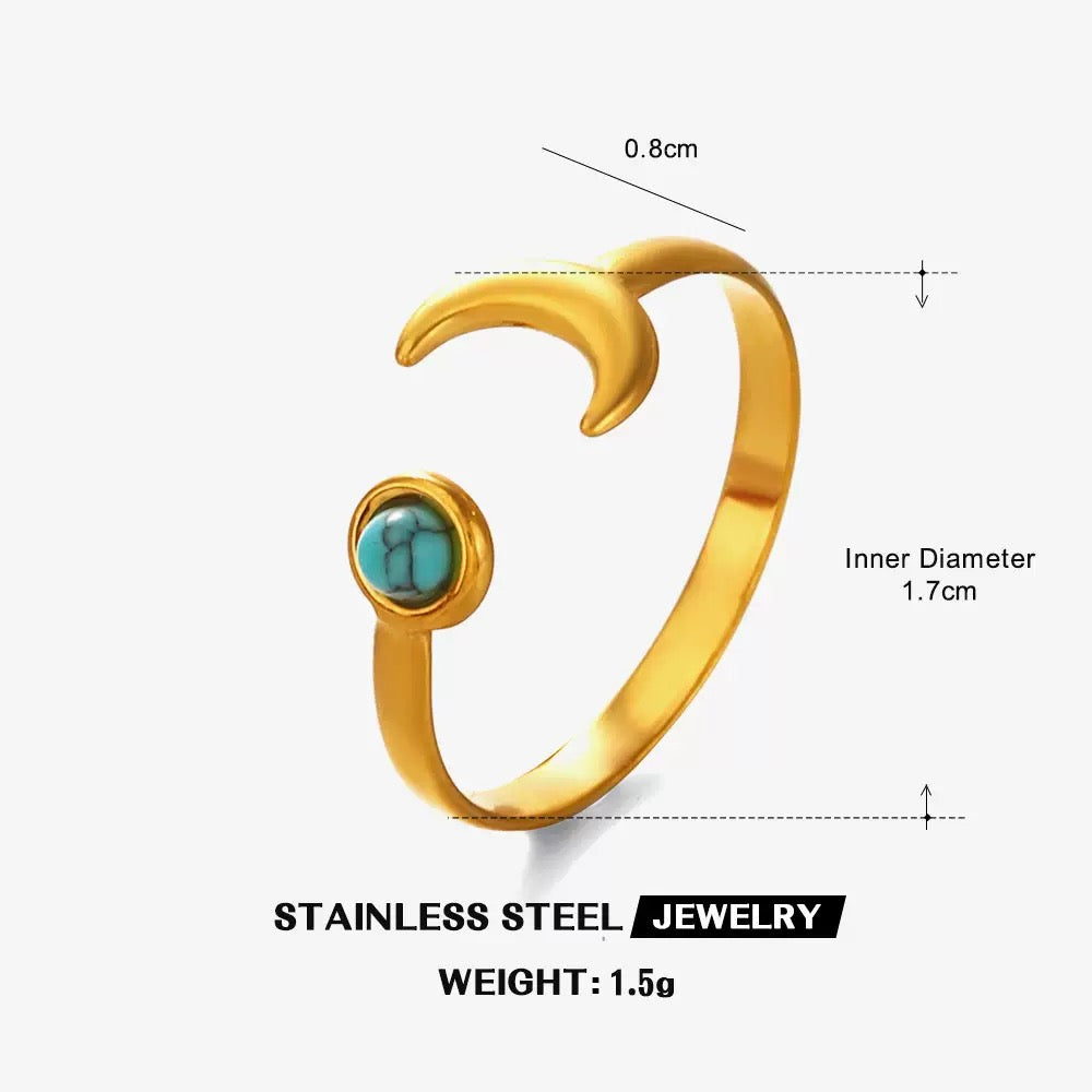 Dainty moon and star rings