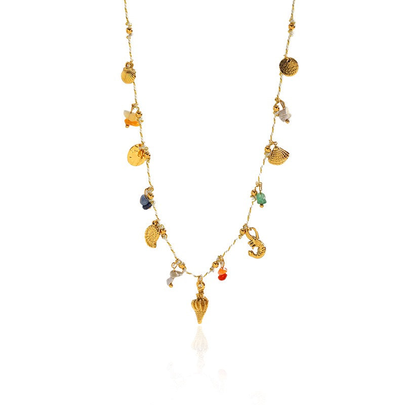 White rope charm necklace