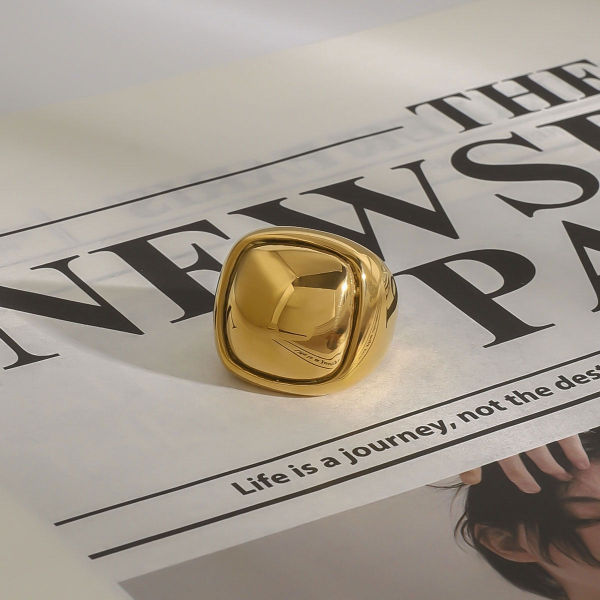 Chubby buns statement rings