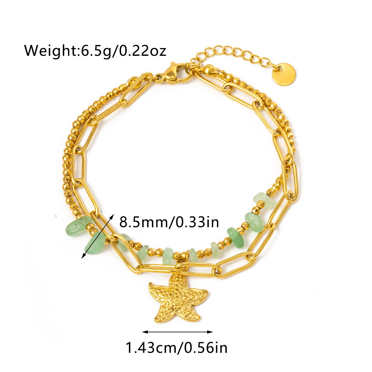 Green stone ocean layer bracelets