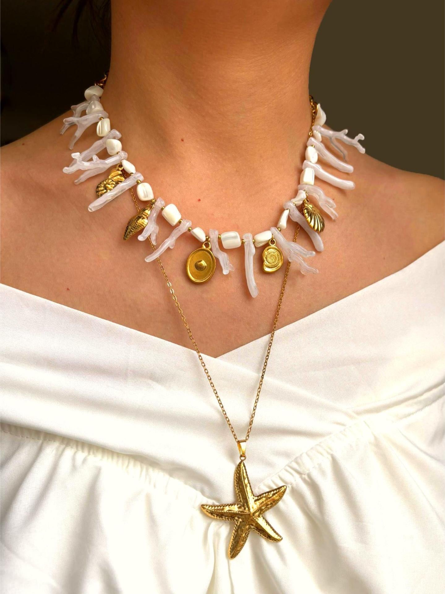 White charm necklace