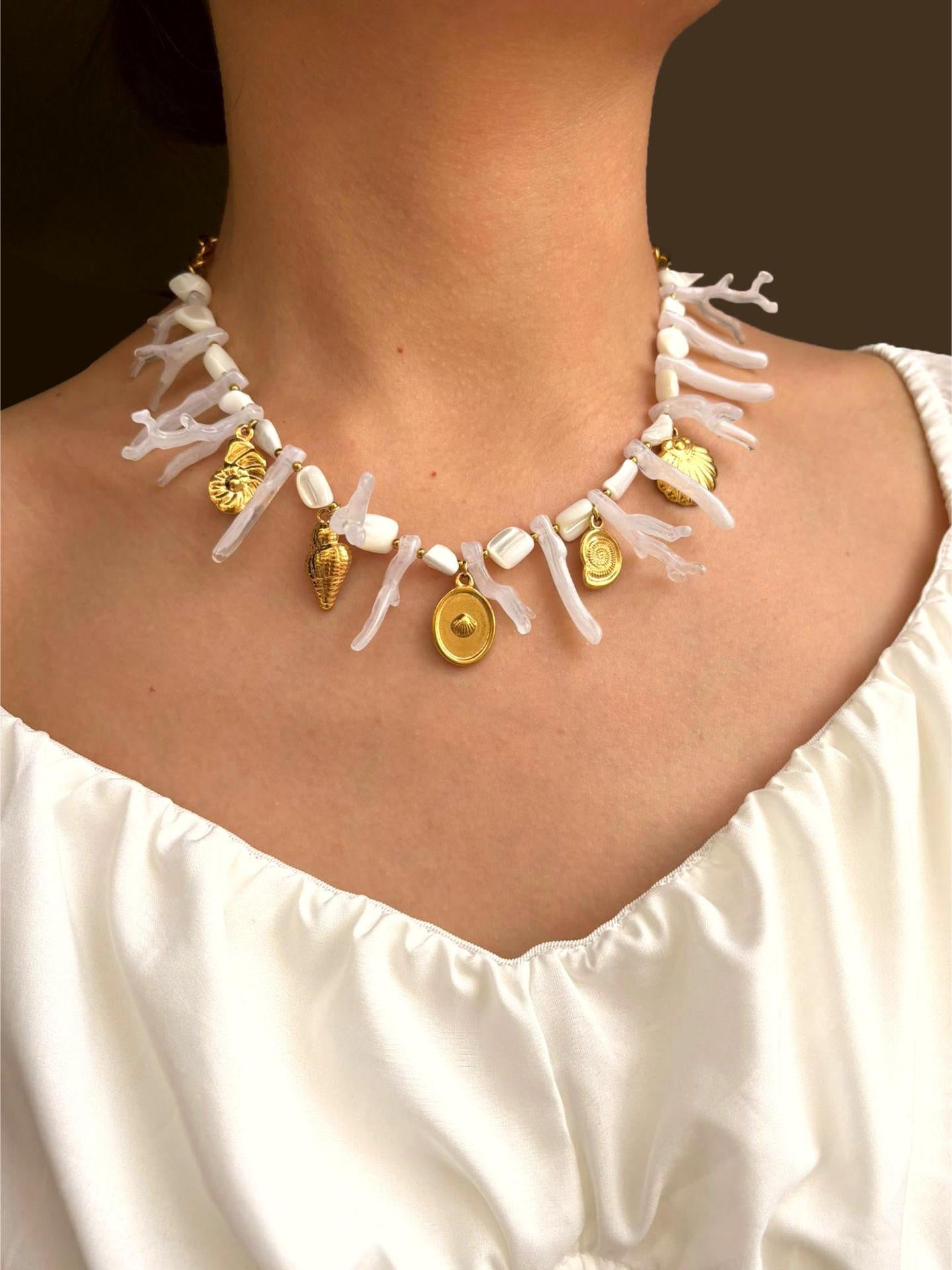 White charm necklace