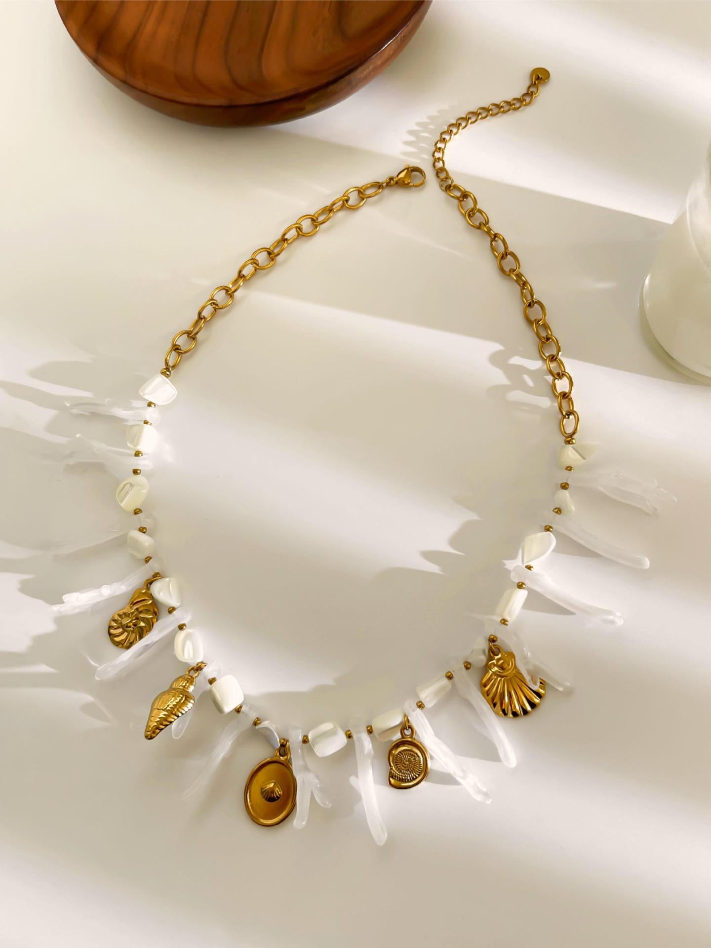 White charm necklace