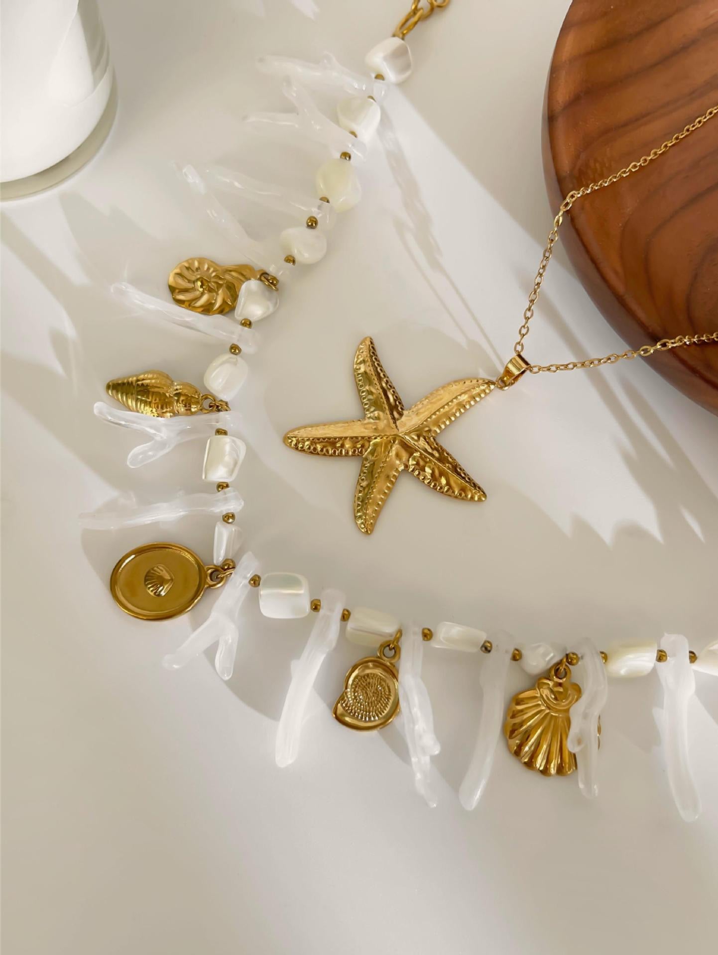 White charm necklace