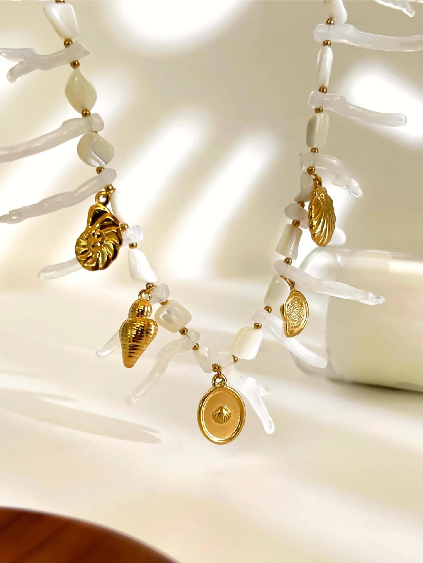 White charm necklace