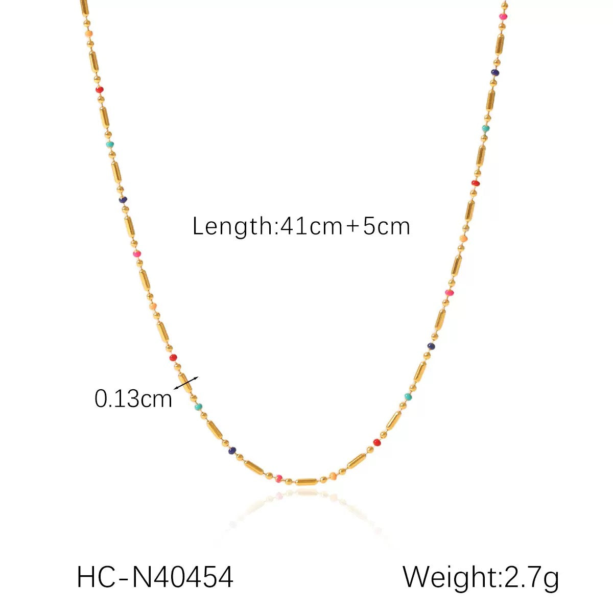 Dainty rainbow beady necklace