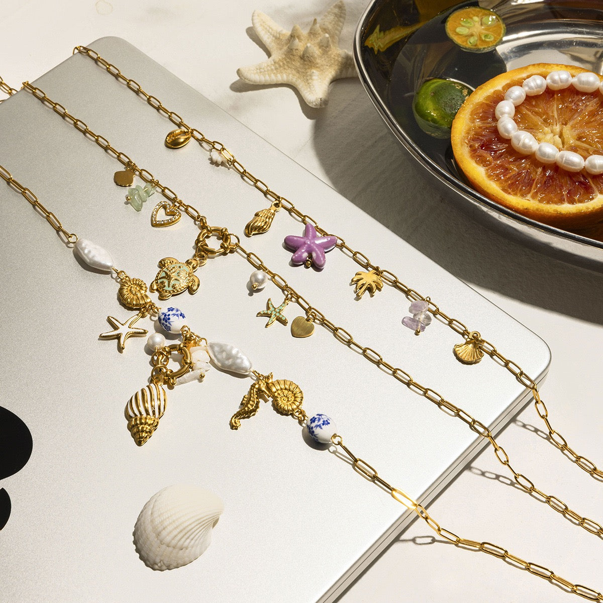 Blue ocean charms set