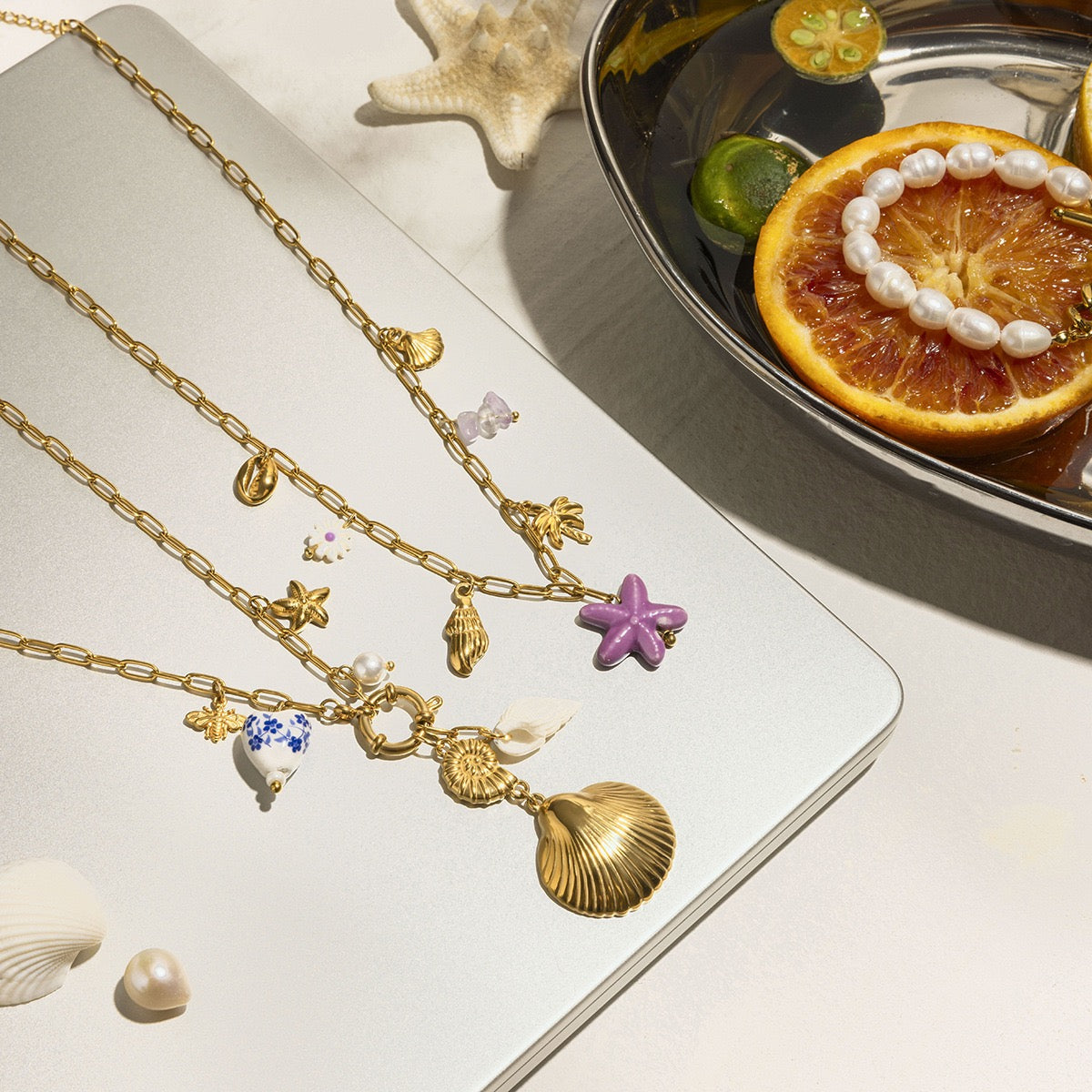 Blue ocean charms set