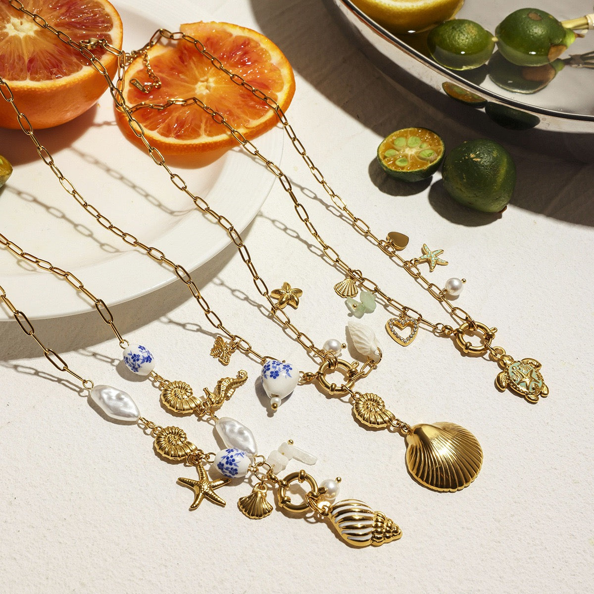 Blue ocean charms set