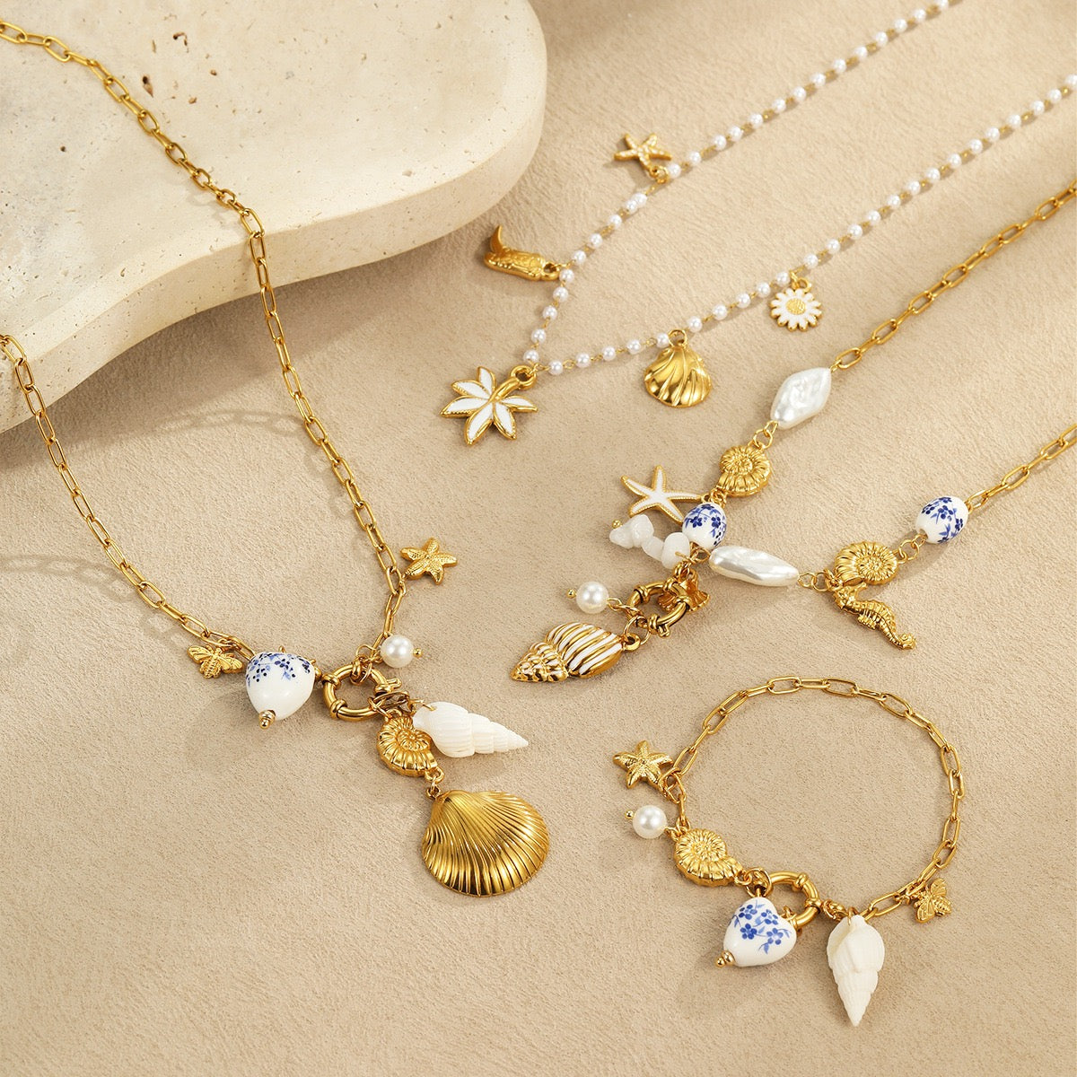 Blue ocean charms set