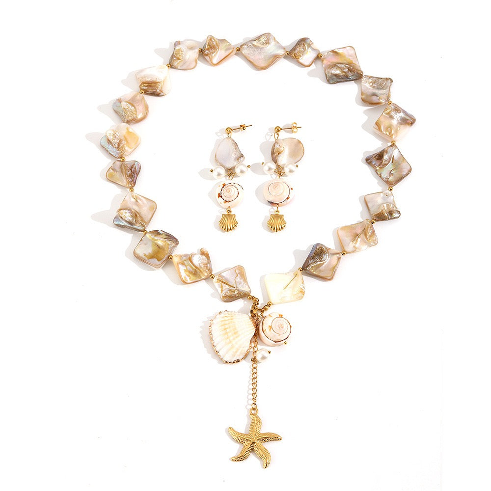 Natural shell starfish set