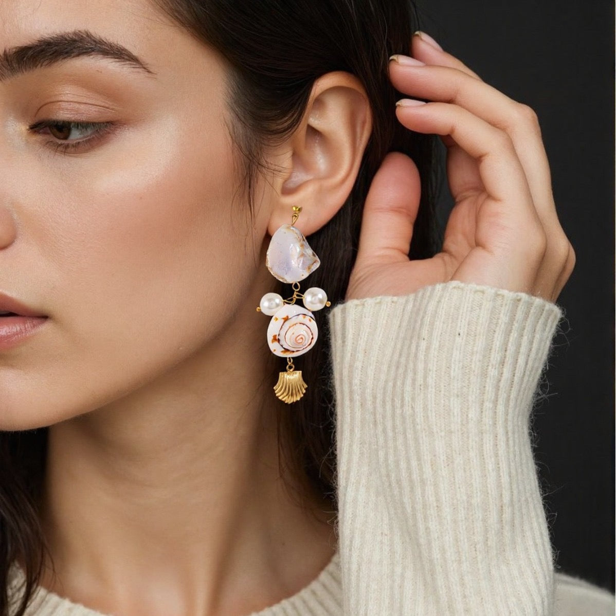 Natural shell starfish set