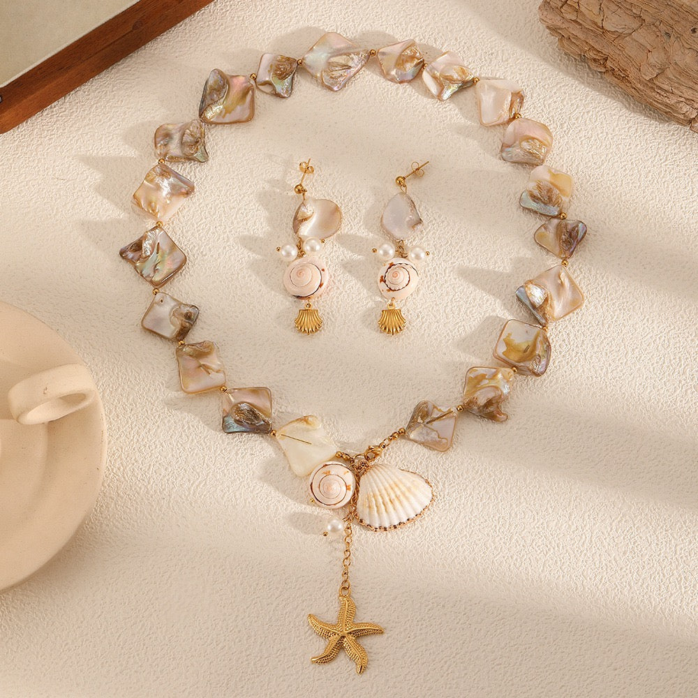 Natural shell starfish set