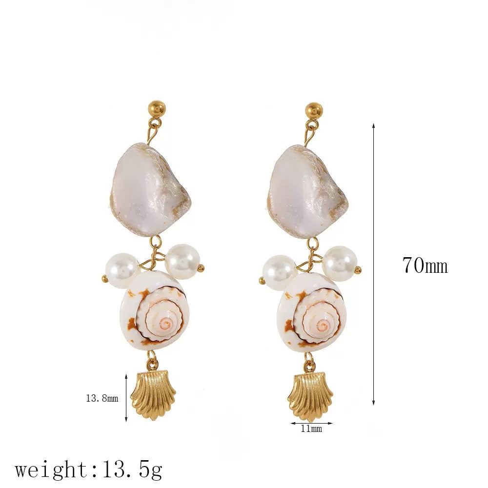 Natural shell starfish set