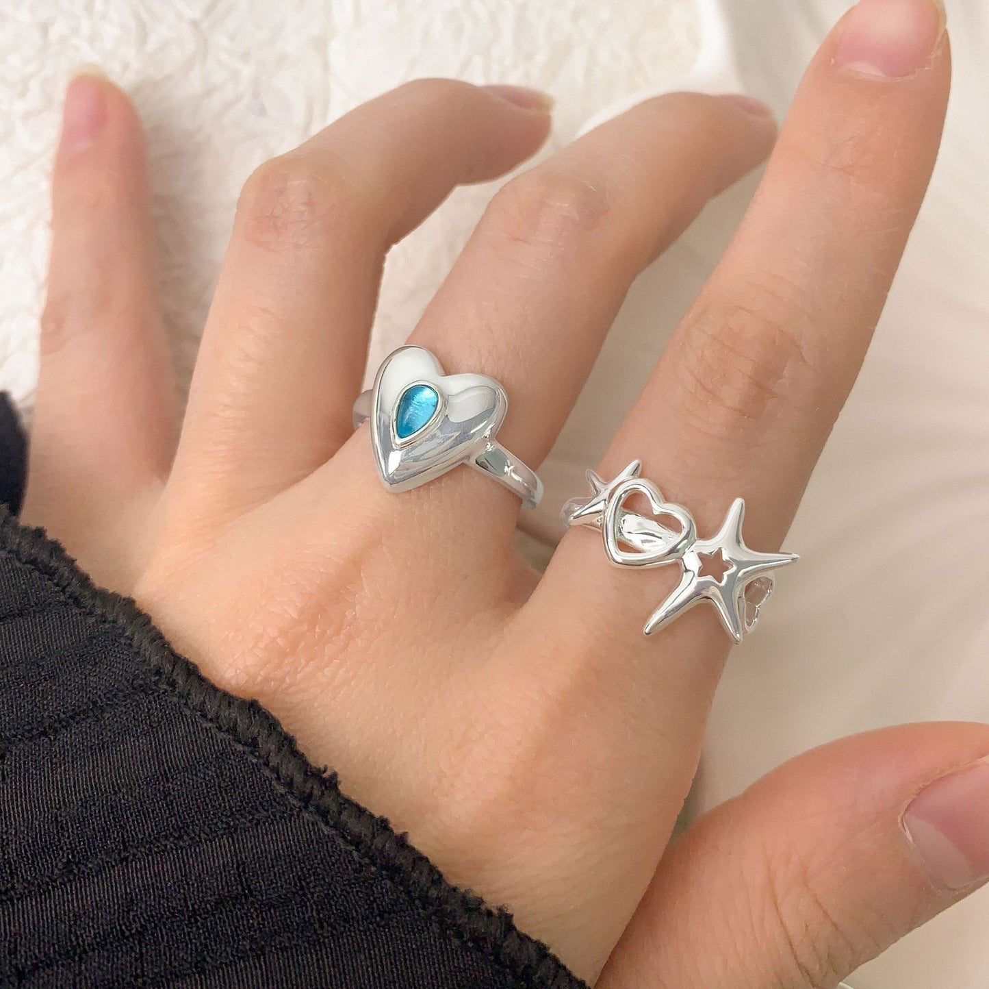 Sterling silver starfish rings