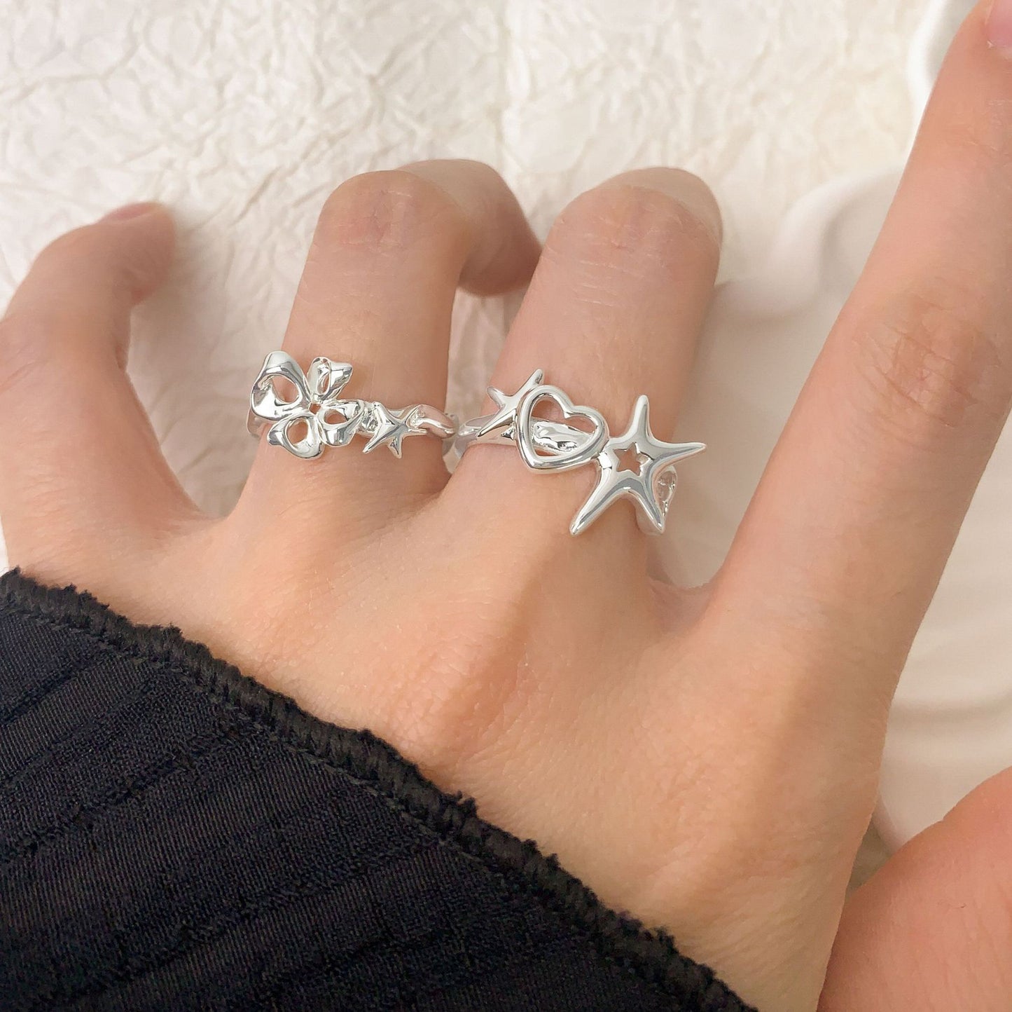 Sterling silver starfish rings