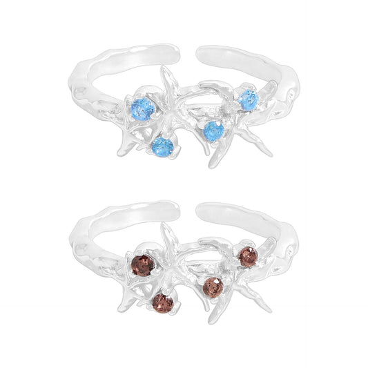 Sterling silver ocean world rings