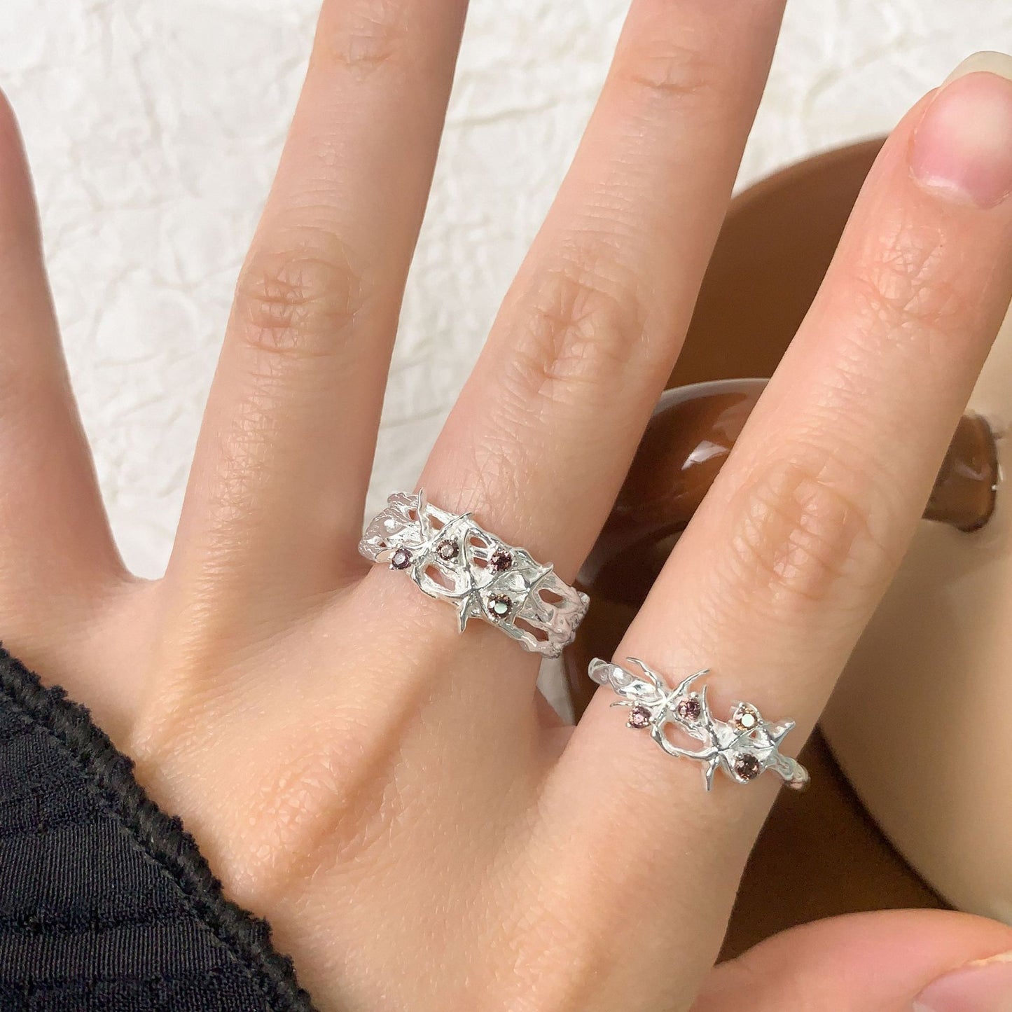 Sterling silver ocean world rings