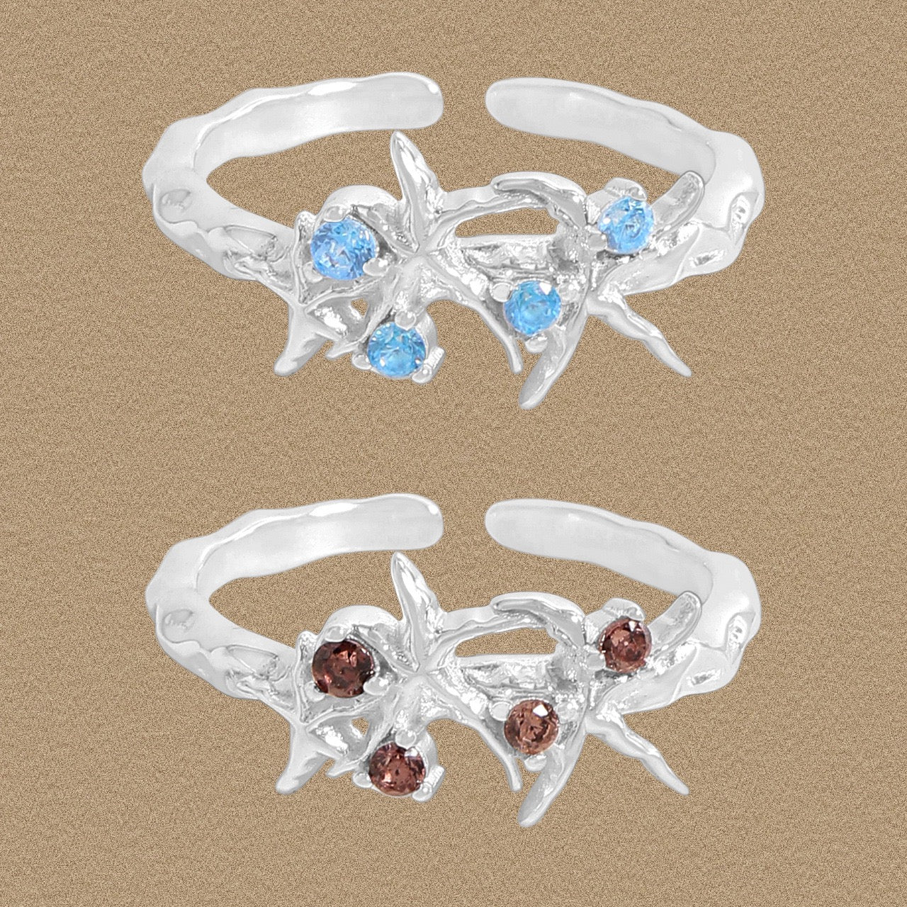 Sterling silver ocean world rings